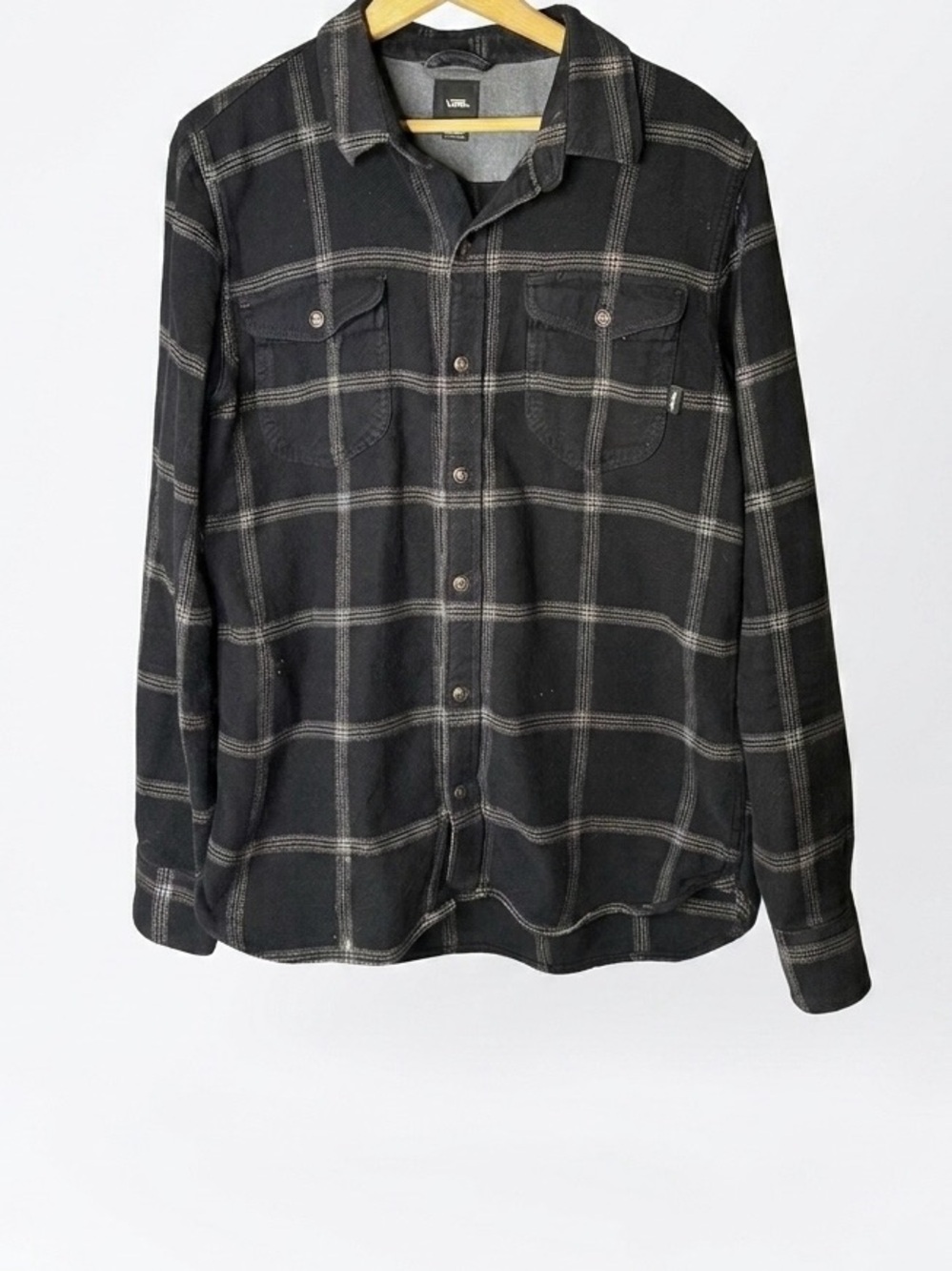 Vans 'Off The Wall' Black & Grey Plaid Flannel Shirt Men’s M